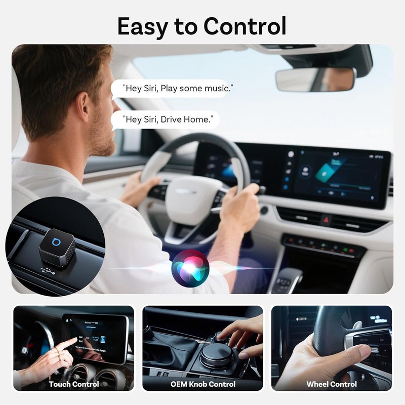 Ottocast Mini 3.0 (Pot) 2025 2-in-1 Wireless CarPlay/Android Auto Adapter, 5GHz WiFi, Auto Connect for 2016+ Cars - Image 4